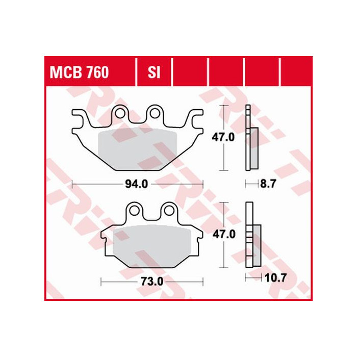 TRW LUCAS brake pads KH377 ORGANIC YAMAHA MT 125 14-, YZF 125 08-18, rear