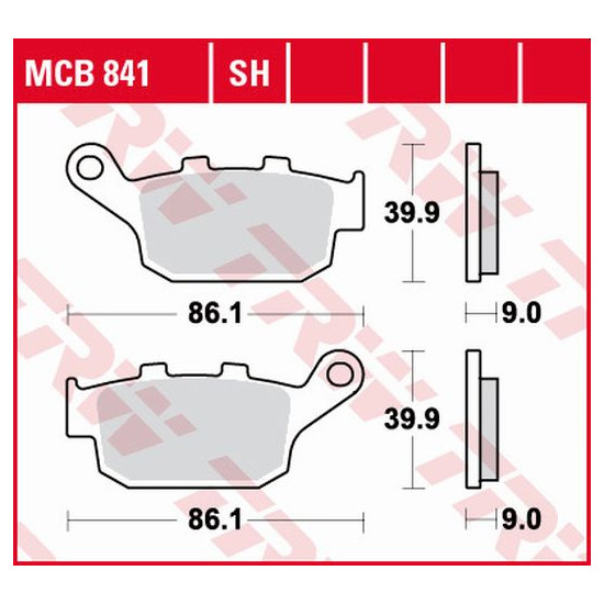 TRW LUCAS brake pads KH496 ORGANIC HONDA CBF 500 / CB500 X / CBR500 13-, CB 650 F / CBR 600 14-, NC 750 14-, KAWASAKI VE