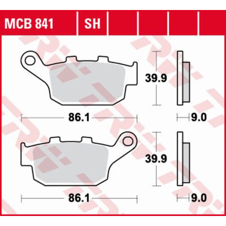 TRW LUCAS stabdžių kaladėlės KH496 ORGANIC HONDA CBF 500 / CB500 X / CBR500 13-, CB 650 F / CBR 600 14-, NC 750 14-, KAWASAKI VE