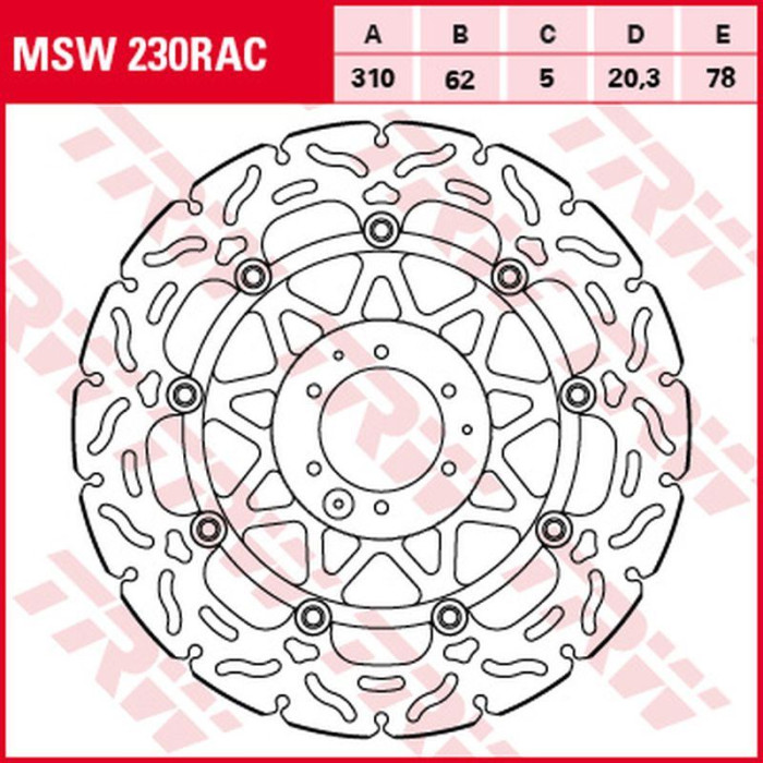 TRW LUCAS ZF brake disc front HONDA CRF 1000L '15-'19 (310X62X5mm) WAVE