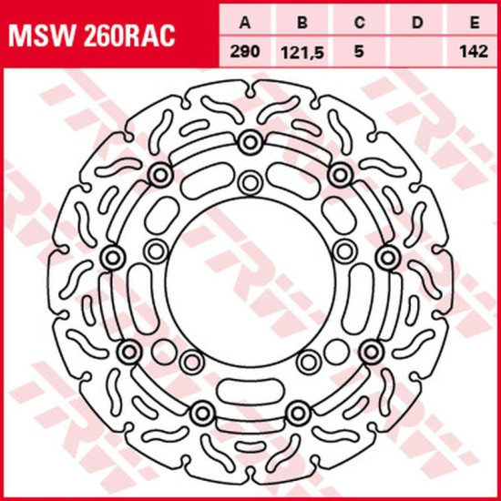 TRW LUCAS ZF brake disc front SUZUKI GSF 650 BANDIT '05-'06, SFV 650 GLADIUS '09-'16, SV 650 '07-, (290X121X5mm) WAVE