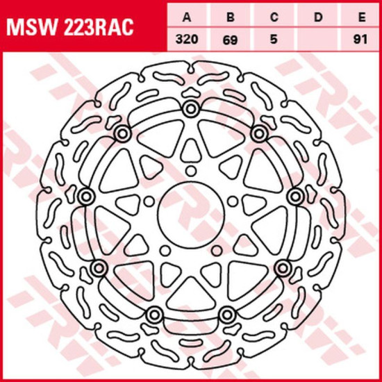 TRW LUCAS ZF brake disc front SUZUKI GSX-R 600 '97-'03, GSX-R 750 '96-'03, GSX-R 1000 '01-'02, TL 1000R '98-'99, TL 1000S