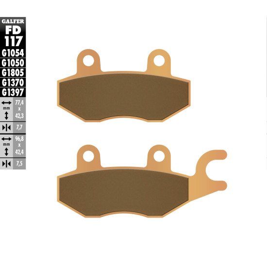 GALFER brake pads KH165 Metalic sinter (gold color) STREET