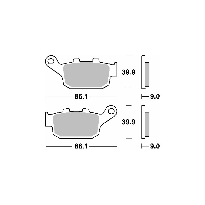 SBS brake pads KH496 STREET CERAMIC color black fits: HONDA CBR250 / 300 / 650, CB500 / 650, CRF1000 rear