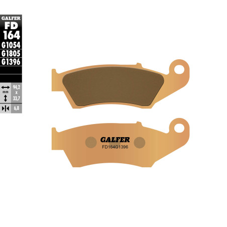 GALFER stabdžių kaladėlės KH185 Metalic sinter (auksinės spalvos) OFF ROAD SEMI-METALLIC, priekis HONDA CR / CRF, KAWASAKI KX / 