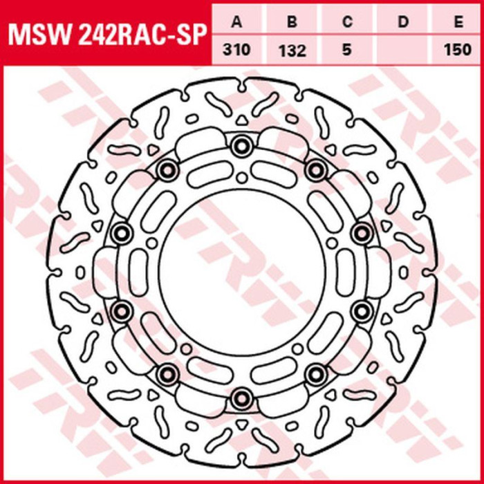 TRW LUCAS ZF brake disc front YAMAHA YZF R6 '04-'16, FZ-8N / S FAZER '10-'16, YZF R1 '06-'11, XT 1200Z TENERE '10-, (310X