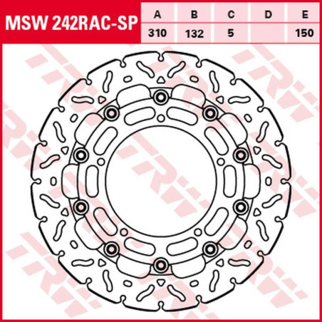TRW LUCAS ZF brake disc front YAMAHA YZF R6 '04-'16, FZ-8N / S FAZER '10-'16, YZF R1 '06-'11, XT 1200Z TENERE '10-, (310X