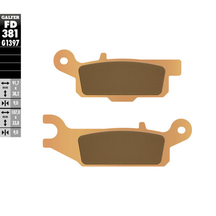 GALFER brake pads KH446 Metalic sinter (gold color) ATV YAMAHA YFM 550 / 700 right rear