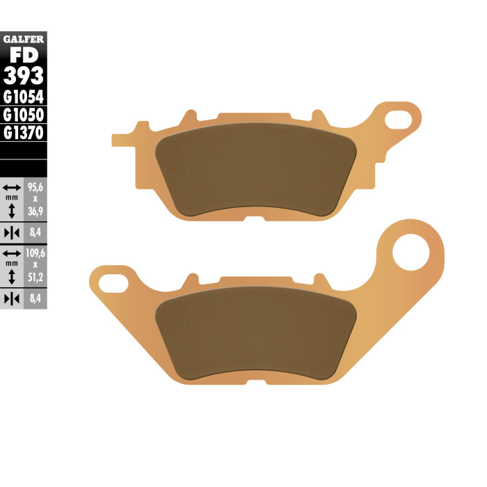 GALFER brake pads KH464 Metalic sinter (gold color) STREET YAMAHA YBR 125 front