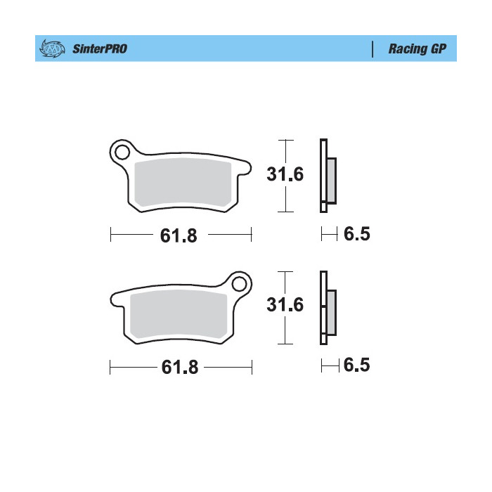 MOTO-MASTER brake pads KH357 SINTER METAL RACING:12 front / rear KTM SX 65 '09-'21, GASGAS MC 65 '21-, HUSQVARNA TC 6