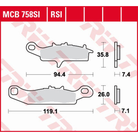 TRW LUCAS stabdžių kaladėlės KH342 SINTER OFFROAD KAWASAKI KFX 450 / 700 04-14, KVF 700 04-06, priekis
