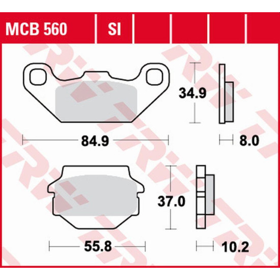 TRW LUCAS ZF brake pads KH SINTER OFFROAD KAWASAKI KFX 250 '87-'04, KEF 300 LAKOTA '95-'03, SUZUKI LT-R 250 '87-'90, LT-