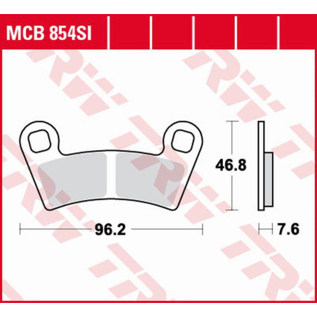 TRW LUCAS ZF brake pads KH657 SINTER OFFROAD POLARIS RANGER 400 '10-, 500 '06-, GENERAL 1000 '16-, rear POLARIS OUTLAW