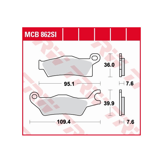 TRW LUCAS brake pads KH618 Metalic sinter SINTER OFFROAD CAN-AM OUTLANDER 800 / 1000 12-, RENEGADE 1000 12-, left front