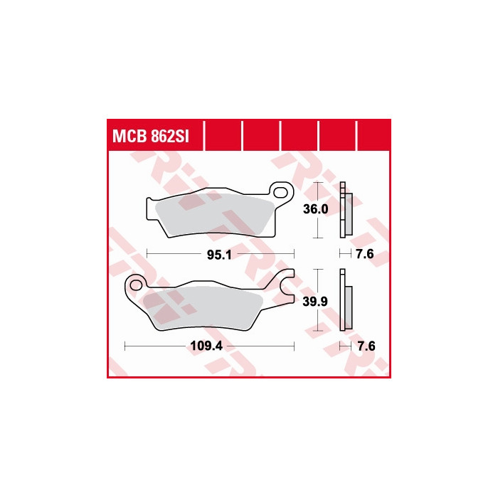 TRW LUCAS brake pads KH618 Metalic sinter SINTER OFFROAD CAN-AM OUTLANDER 800 / 1000 12-, RENEGADE 1000 12-, left front