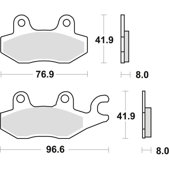 TRW LUCAS brake pads KH165 SINTER OFFROAD HONDA NSR 50 93-96, CB 125F 14-16, KAWASAKI EX 250 07-17, KLF 300 89-07, SUZUKI