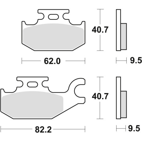 TRW LUCAS stabdžių kaladėlės KH307 SINTER OFFROAD CAN-AM OUTLANDER 500 07-12 DS 650 01-07 OUTLANDER 650 / 800 07-12, YAMAHA YFM 