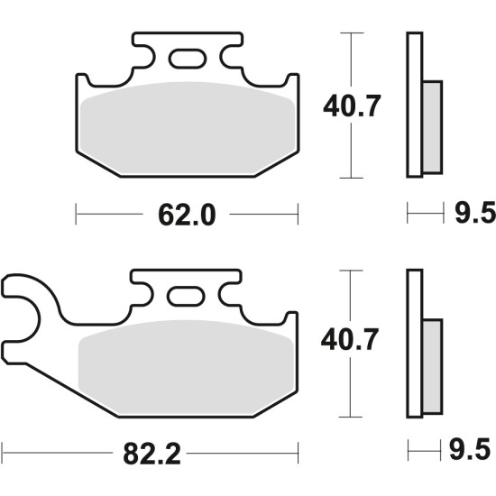 TRW LUCAS brake pads KH317 SINTER OFFROAD SUZUKI LTF 500 03-04, YAMAHA YXR 660 04-06 YFM 700 RAPTOR 06-, rear