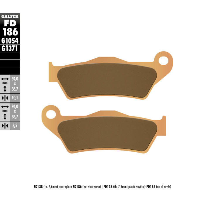 GALFER brake pads KH363 Metalic sinter (gold color) STREET BMW rear