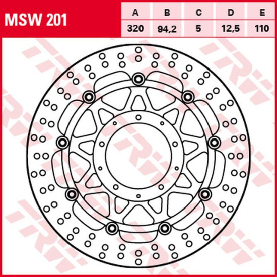 TRW LUCAS ZF brake disc front HONDA VFR 1200F '10-'16 (320X94X5mm)