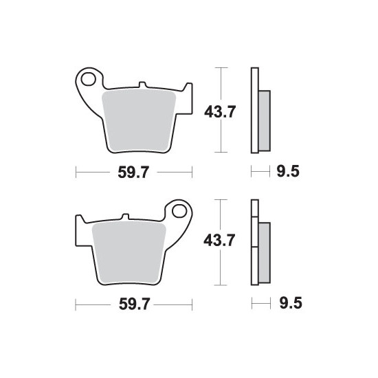 SBS brake pads KH346 OFF-ROAD SINTER gold color fits: HONDA CR / CRF rear