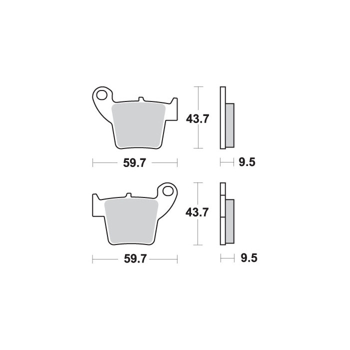 SBS brake pads KH346 OFF-ROAD SINTER gold color fits: HONDA CR / CRF rear