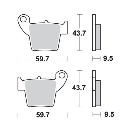 SBS brake pads KH346 OFF-ROAD SINTER gold color fits: HONDA CR / CRF rear