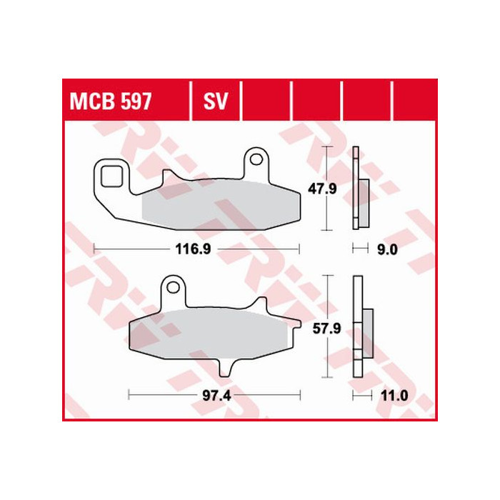 TRW LUCAS brake pads KH147 ORGANIC SUZUKI DR 650 90-96, DR 750 88-89, DR 800 88-91, front