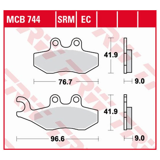 TRW LUCAS brake pads KH353 ORGANIC APRILIA SPORTCITY 50 / 125 05-13, PEUGEOT CITYSTAR 50 14-, PIAGGIO FLY 50 05-12, VESP