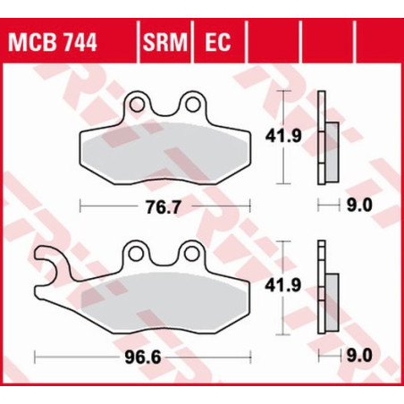 TRW LUCAS brake pads KH353 ORGANIC APRILIA SPORTCITY 50 / 125 05-13, PEUGEOT CITYSTAR 50 14-, PIAGGIO FLY 50 05-12, VESP