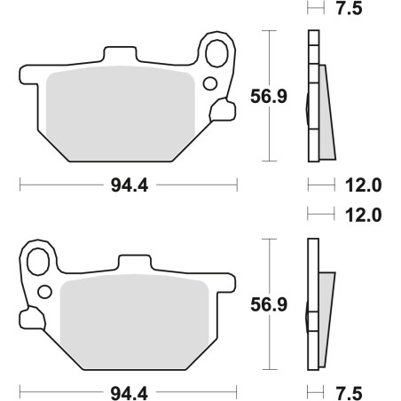 TRW LUCAS stabdžių kaladėlės KH61 ORGANIC YAMAHA XS / XV 750 80-82, XS 850 82, priekis