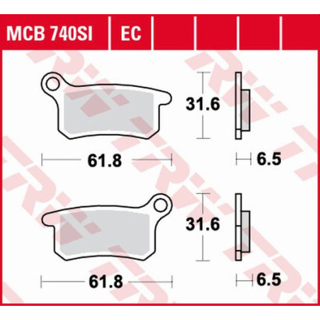 TRW LUCAS stabdžių kaladėlės KH357 SINTER OFFROAD KTM SX 65 02-, SX 85 03-11, priekis / galas