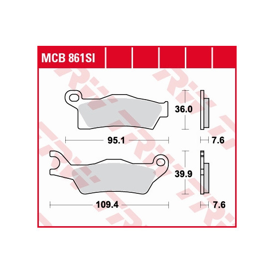TRW LUCAS brake pads KH617 SINTER OFFROAD CAN-AM OUTLANDER 800 / 1000 12-, RENEGADE 1000 12-, right front