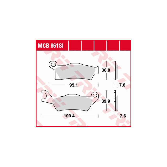 TRW LUCAS brake pads KH617 SINTER OFFROAD CAN-AM OUTLANDER 800 / 1000 12-, RENEGADE 1000 12-, right front