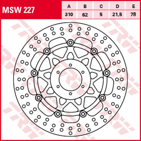 TRW LUCAS ZF stabdžių diskas priekis HONDA CBR 900RR FIREBLADE '98-'99 (310X62X5mm)