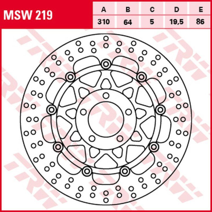 TRW LUCAS ZF brake disc front SUZUKI GSF 250 BANDIT '92-'00, GSF 400 BANDIT '91-'95, GS 500 '89-'08, RF 900R '94-'97, GSF