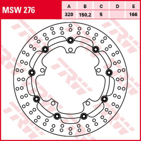 TRW LUCAS ZF brake disc front TRIUMPH SPEED 1050 '15-'16, SPEED TRIPLE 1050 '08-, SPRINT GT 1050 '10-'13, TROPHY 1200 '13
