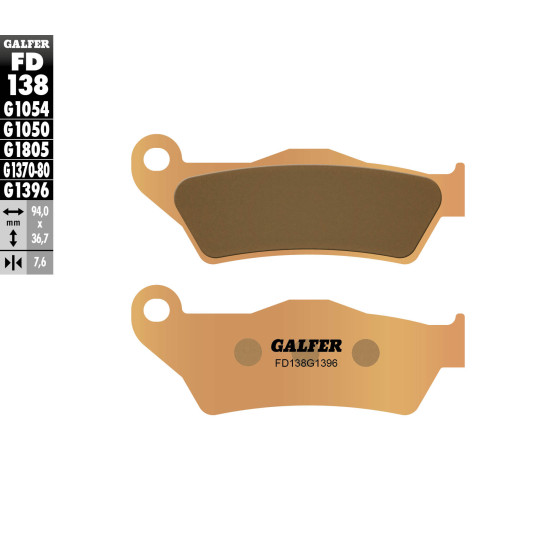 GALFER brake pads KH181 Metalic sinter (gold color) OFF ROAD KTM SX / EXC '92-'20 (BREMBO)