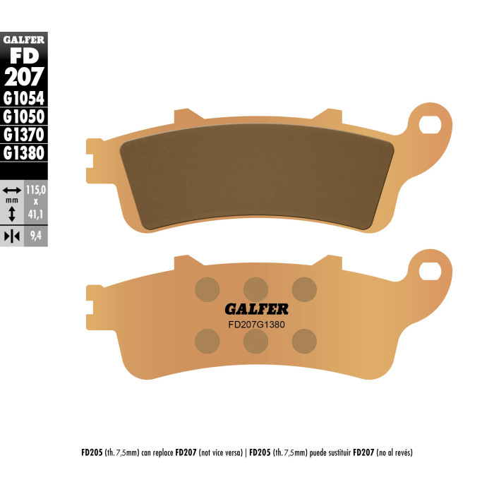 GALFER brake pads KH281 / KH261 Metalic sinter (gold color) scooter