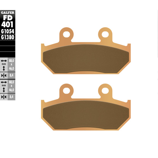 GALFER brake pads KH412 Metalic sinter (gold color) scooter SUZUKI AN 250 / 400 / 650 rear