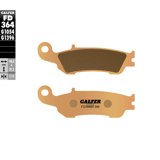 GALFER brake pads KH450 Metalic sinter (gold color) OFF ROAD YAMAHA YZ / YZF front