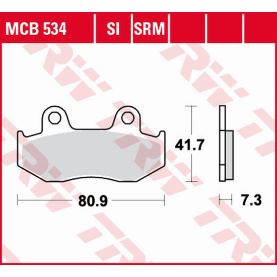TRW LUCAS ZF brake pads KH092 ORGANIC HONDA CR 125R '84-'86, MTX 125 '85-'95, NES / SH 125 / 150 '00-'08, XL 125R '85-'9