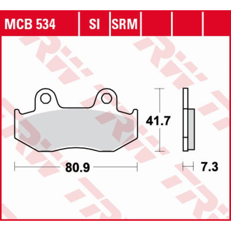TRW LUCAS ZF brake pads KH092 ORGANIC HONDA CR 125R '84-'86, MTX 125 '85-'95, NES / SH 125 / 150 '00-'08, XL 125R '85-'9