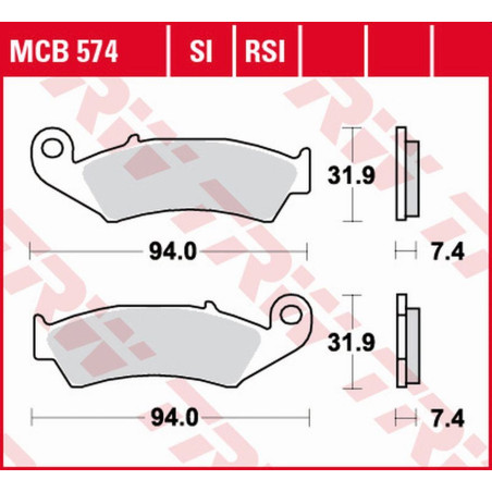 TRW LUCAS ZF stabdžių kaladėlės KH125 ORGANIC HONDA XLR 125R '98-'99, NX 250 '88-'95, XL 250R BAJA '88-'91, XR 250R '88-'95, XR 