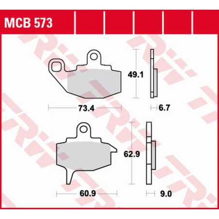 TRW LUCAS ZF brake pads KH130 ORGANIC KAWASAKI KX 125 / 250 / 500 '87-'88, KLR 650 '87-'88, front