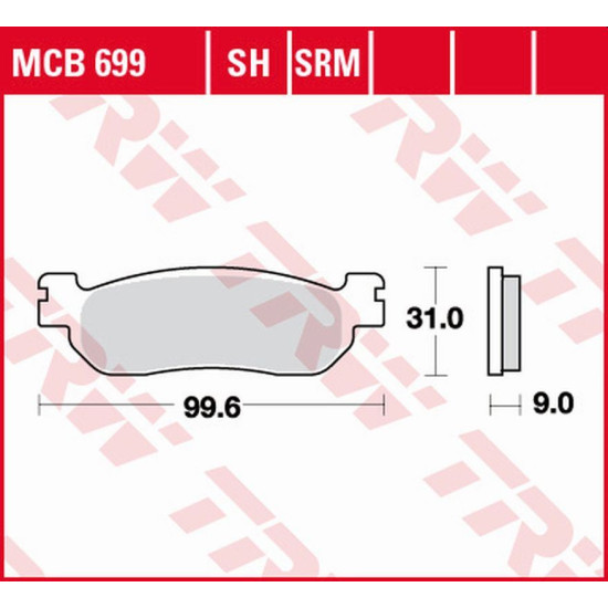 TRW LUCAS ZF brake pads KH275 SINTER YAMAHA YP / XP 125 X-MAX '10-, VP 250 X-CITY '07-'16, YP 250 MAJESTY '98-'03, YP 25