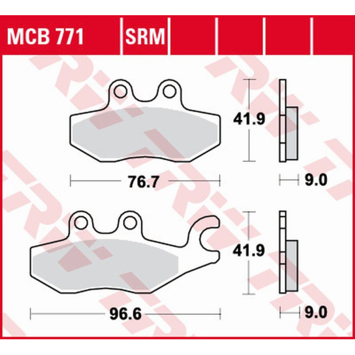 TRW LUCAS ZF brake pads KH418 ORGANIC PIAGGIO BEVERLY 125 '10-, MEDELEY 125 '16-, MP3 125 '09-'12, X7 125 '08-'12, XEVO