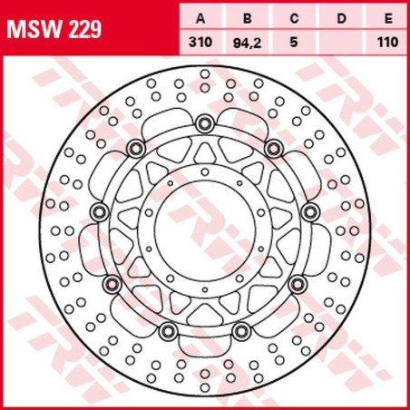 TRW LUCAS ZF brake disc front HONDA VFR 800F '14-, VFR 800X CROSSRUNNER '15-, (310X94X5mm)