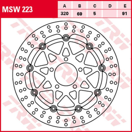 TRW LUCAS ZF stabdžių diskas priekis SUZUKI GSX-R 600 '97-'03, GSX-R 750 '96-'03, GSX-R 1000 '01-'02, TL 1000R '98-'99, TL 1000S
