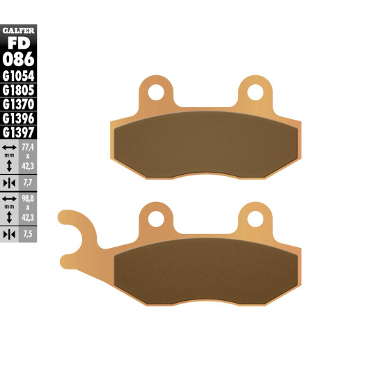 GALFER brake pads KH135 / KH214 Metalic sinter (gold color) OFF ROAD